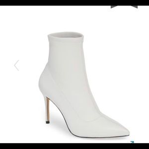 Something Navy white booties